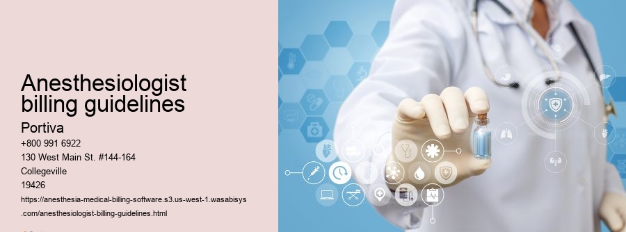 anesthesiologist billing guidelines